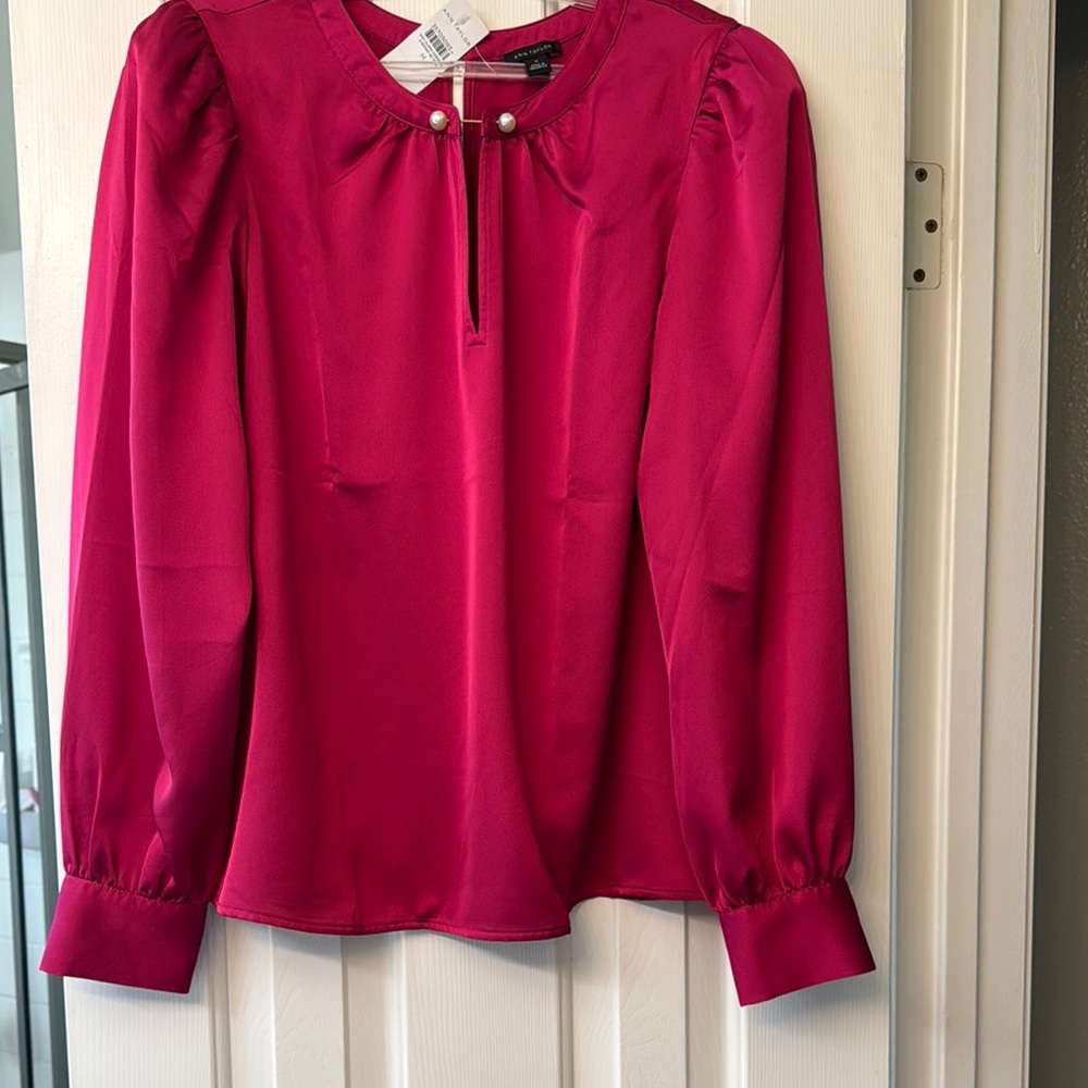 NWT Ann Taylor Elegant Fuchsia Blouse